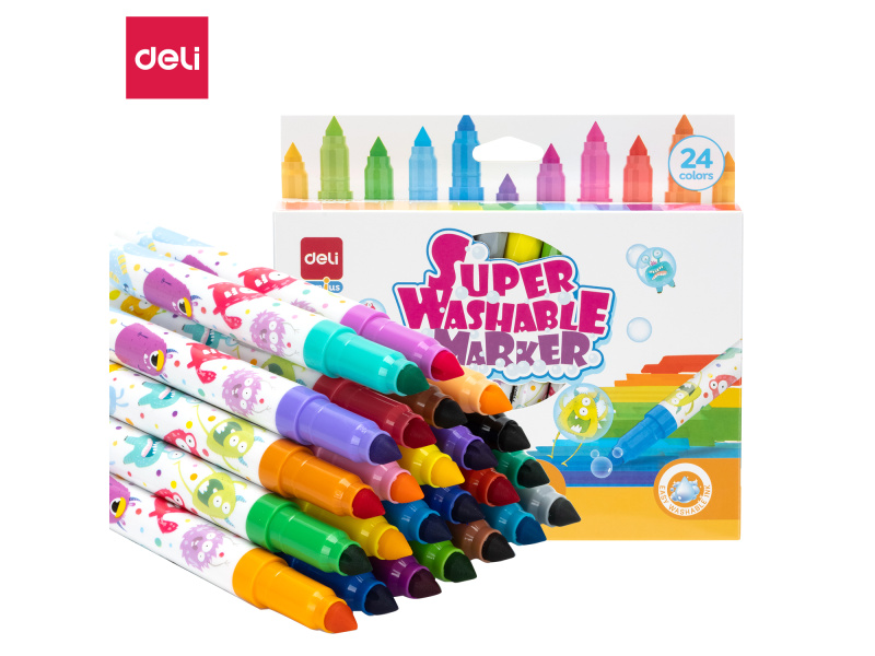 Viltpliiatsid DELI 24-värvi jumbo