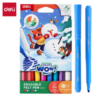 Viltpliiatsid DELI ColorWow 7+1 värvi kustutatav