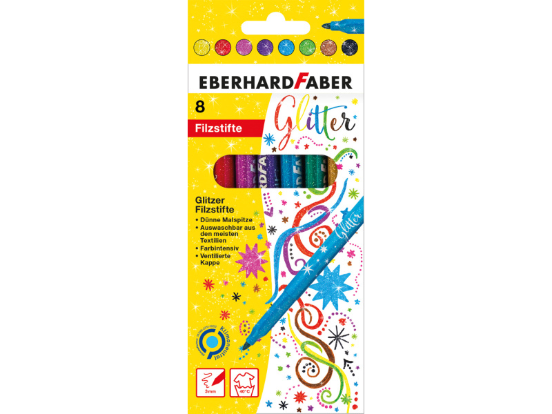 Viltpliiatsid EberhardFaber sädelevad 8-värvi