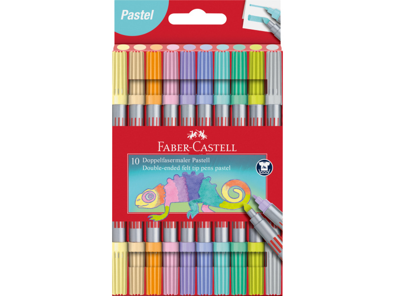 Viltpliiatsid Faber-Castell 2-otsaga 10-värvi pastell