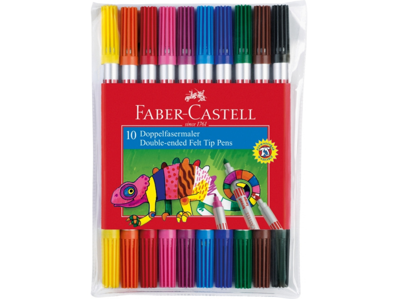 Viltpliiatsid Faber-Castell 2-otsaga 10-värvi