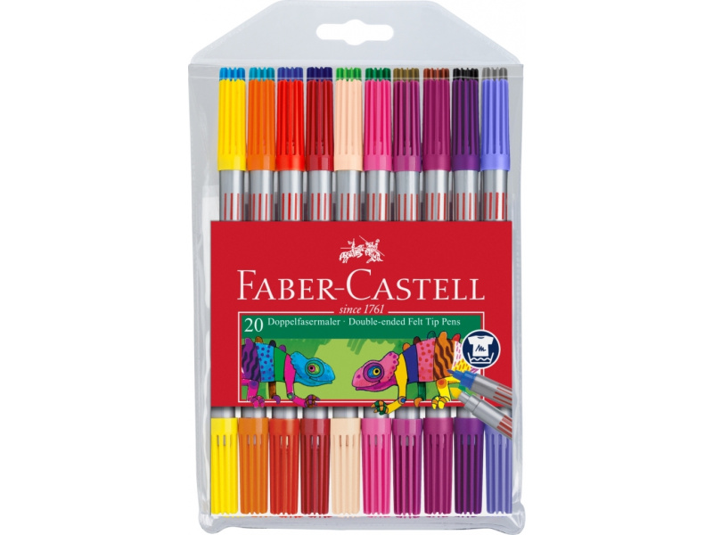Viltpliiatsid Faber-Castell 2-otsaga 20-värvi