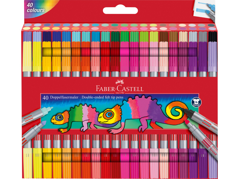 Viltpliiatsid Faber-Castell 2-otsaga 40-värvi
