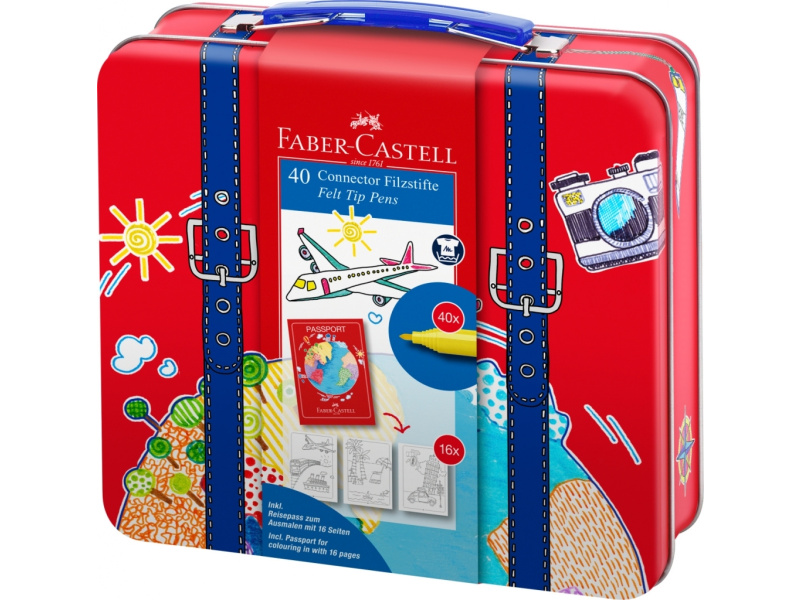 Viltpliiatsid Faber-Castell 40-värvi reisikohver +1 pass 16 pilti