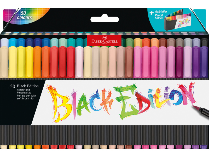 Viltpliiatsid Faber-Castell Black Edition, komplekt 50tk/pk