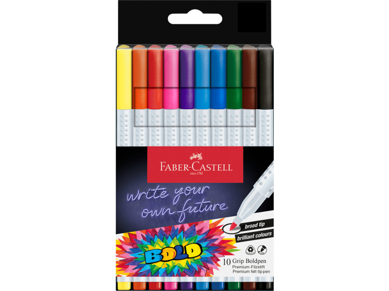 Viltpliiatsid Faber-Castell Broadpen 2.5mm 10-värvi
