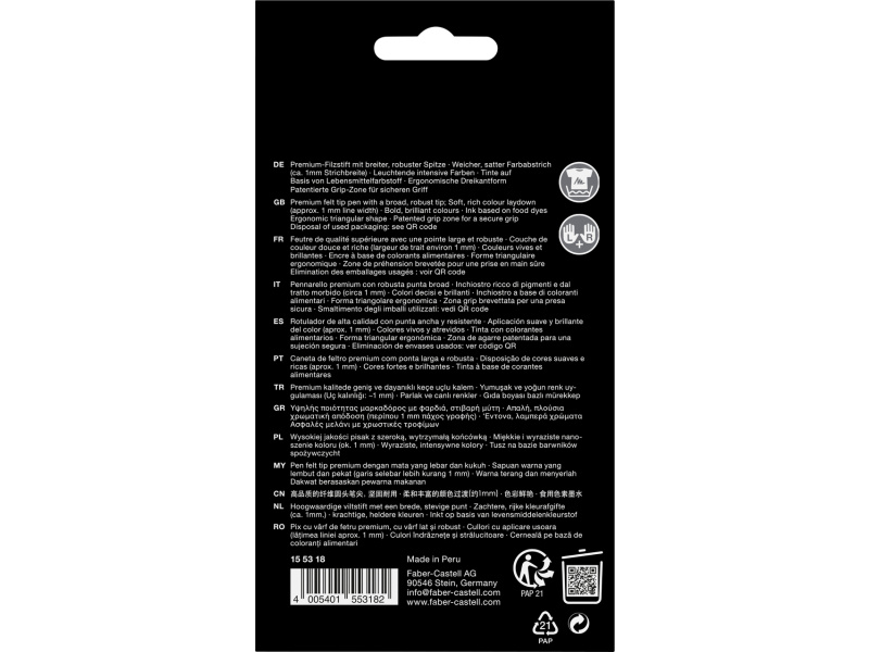 Viltpliiatsid Faber-Castell Grip Boldpen 20tk/pk - Pilt 2