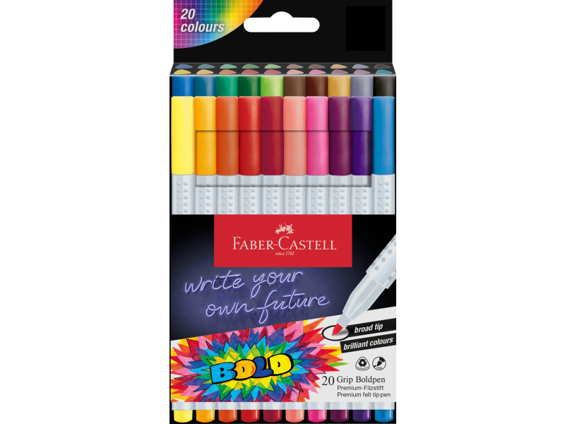 Viltpliiatsid Faber-Castell Grip Boldpen 20tk/pk