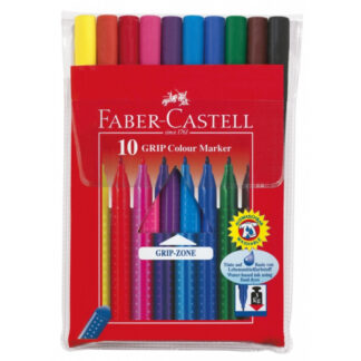 Viltpliiatsid Faber-Castell Grip kolmekandilised 10-värvi