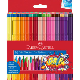 Viltpliiatsid Faber-Castell Grip kolmekandilised 30-värvi