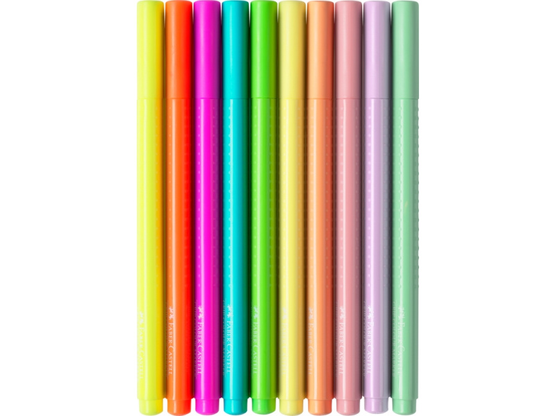 Viltpliiatsid Faber-Castell Grip kolmekandilised pastelsed 10-värvi - Pilt 5