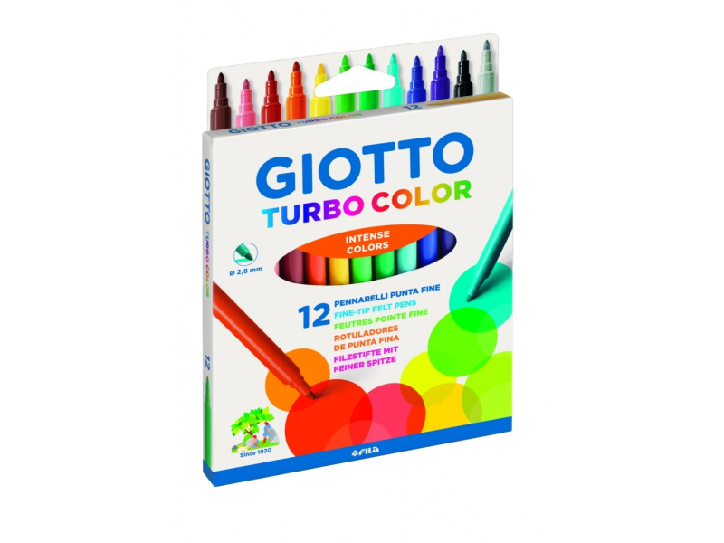 Viltpliiatsid Fila Giotto Turbo Color 12-värvi (riputatav)