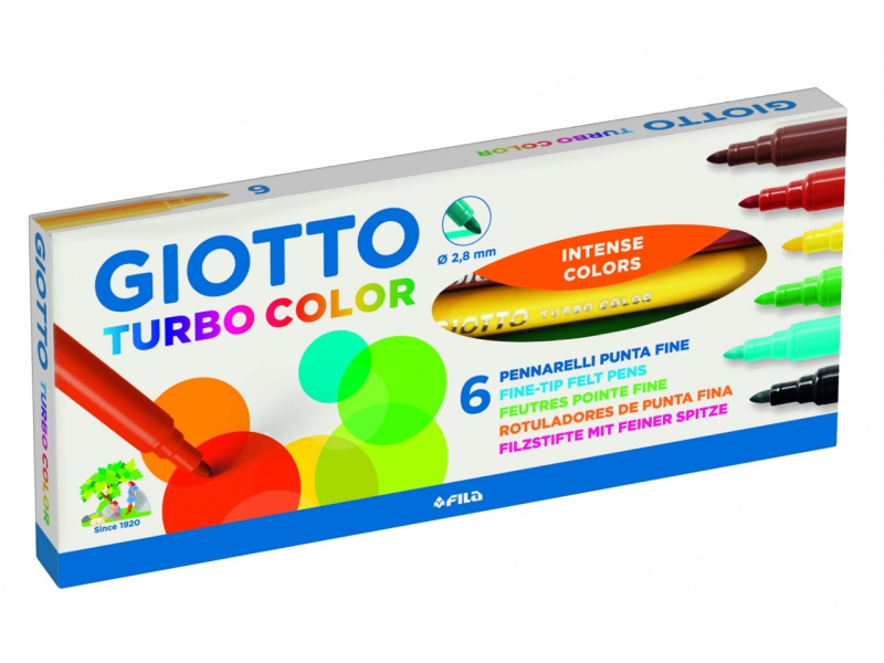 Viltpliiatsid Fila Giotto Turbo Color 6-värvi