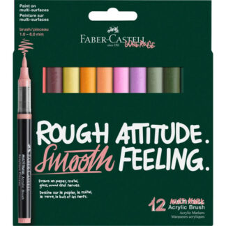 Akrüülmarkerite komplekt Faber-Castell Multimark 12 värvi Cottage