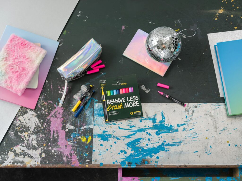 Akrüülmarkerite komplekt Faber-Castell Multimark 12 värvi Dopamin - Pilt 2