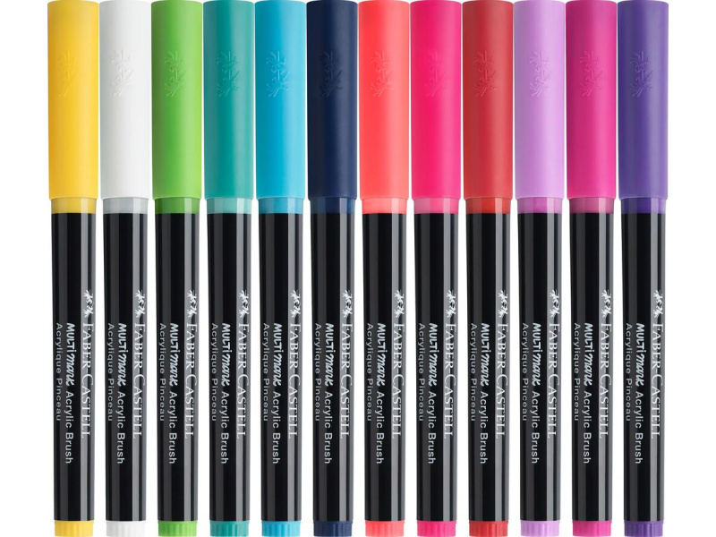 Akrüülmarkerite komplekt Faber-Castell Multimark 12 värvi Dopamin - Pilt 3