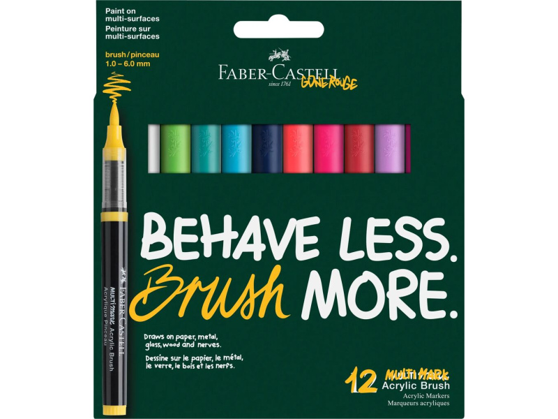 Akrüülmarkerite komplekt Faber-Castell Multimark 12 värvi Dopamin