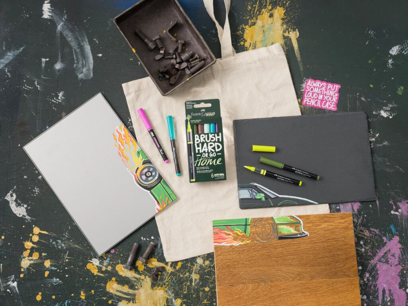Akrüülmarkerite komplekt Faber-Castell Multimark 6 värvi Coty - Pilt 3