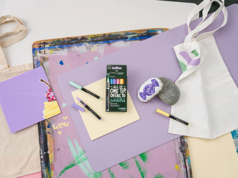 Akrüülmarkerite komplekt Faber-Castell Multimark 6 värvi Pastell - Pilt 2