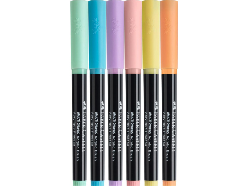 Akrüülmarkerite komplekt Faber-Castell Multimark 6 värvi Pastell - Pilt 3