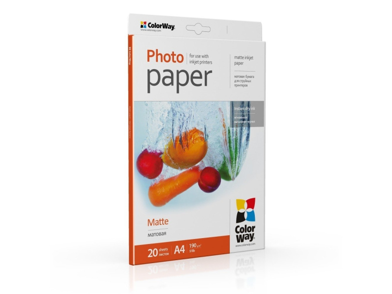 Фотобумага ColorWay PM190020A4, Matt