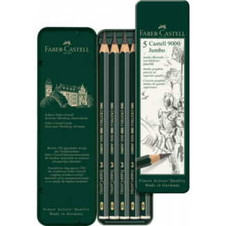 Harilik pliiats Faber-Castell 9000 Jumbo 5tk/pk metall pinalis