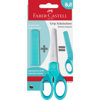 Käärid Faber-Castell Grip türkiis laste