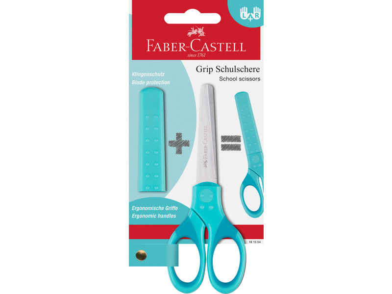 Käärid Faber-Castell Grip türkiis laste