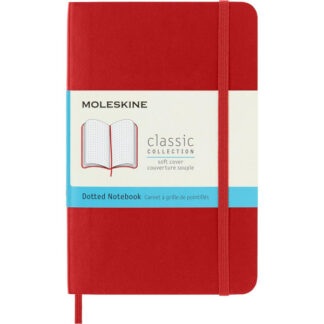Märkmik Moleskine 9x14cm, täpiline, pehmed kaaned, punane