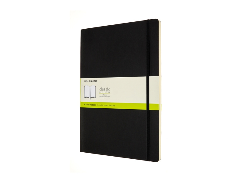 Märkmik Moleskine A4 21x29.7cm, valge, pehmed kaaned, must