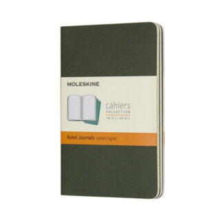 Märkmik Moleskine Cahier 9x14cm, jooneline, pehmed kaaned, roheline