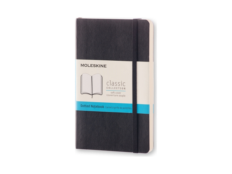 Märkmik Moleskine Classic 9x14cm, täpiline sisu, pehmed kaaned, must