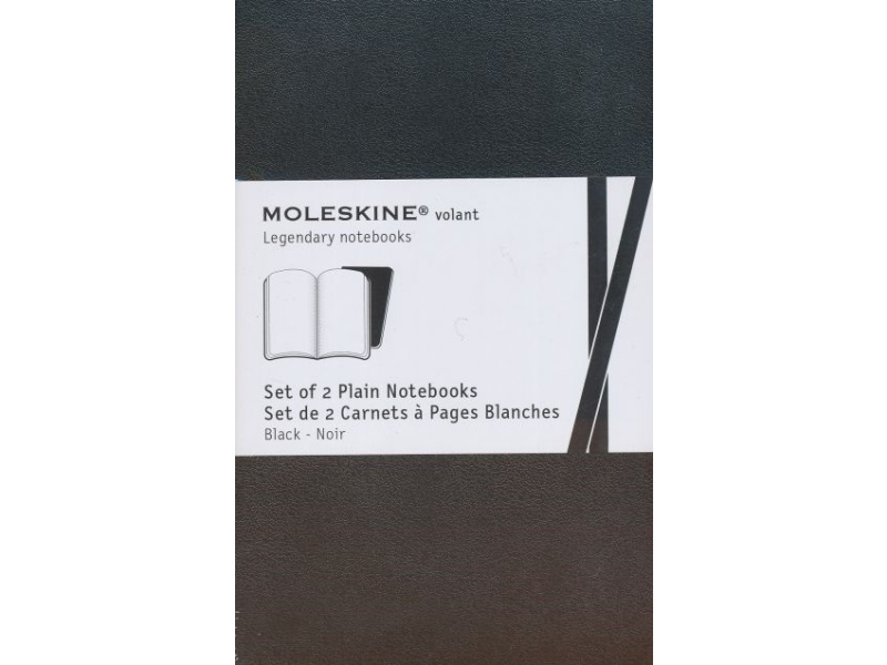 Märkmik Moleskine Volant 9x14cm, valge, pehmed kaaned, must