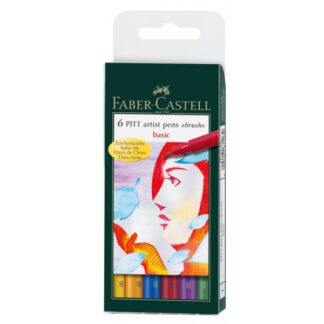 Pintsel-pliiats Faber-Castell Pitt Artist Pen Basic Colors 6-värvi