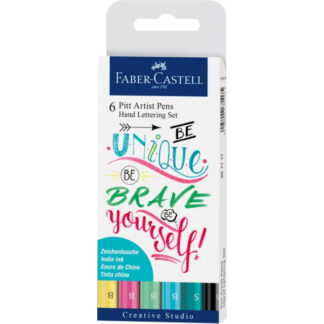Pintsel-pliiats Faber-Castell Pitt Artist Pen pastelsed kalligraafia 6-värvi