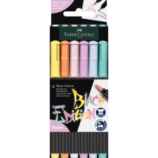 Pintselpliiatsid Faber-Castell Black Edition 6-värvi pastell
