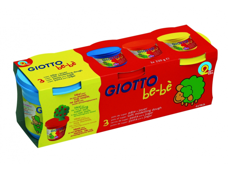 Plastiliin Fila Giotto be-be 3x220g sinine, punane, kollane
