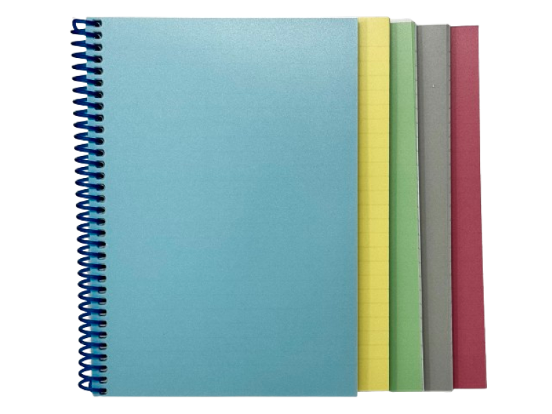 Spiraalplokk College A5/80l, jooneline, PP-kaanega, plastspiraal ja perfo pikemal küljel, pastell, assortii — изображение 3