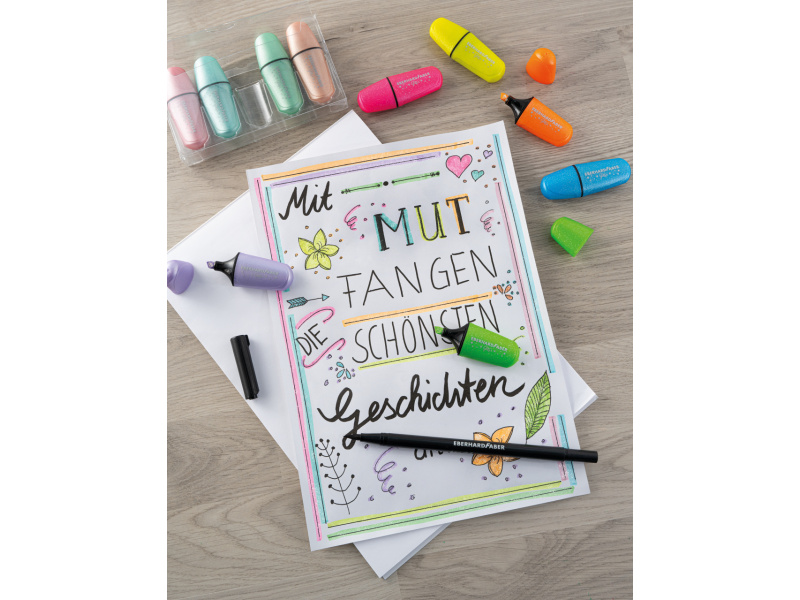 Tekstimarker EberhardFaber mini glitter pastell 5-värvi - Pilt 3