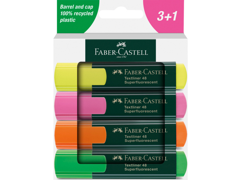 Tekstimarkerite komplekt Faber-Castell 48 4-värvi