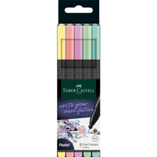 Tindipliiats Faber-Castell FinePen 0.4mm 5-värvi pastell