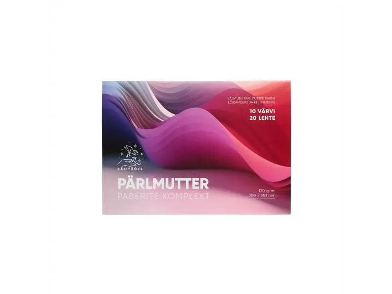 Colour paber pärlmutter B4, 10 värvi, 20 lehte pakis