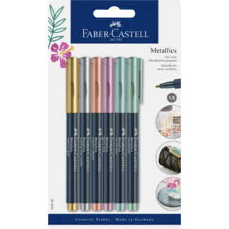 Värvimarker Faber-Castell metallics 6-värvi blistris