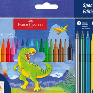Viltpliiatsid Faber-Castell Unicorn 18+6-värvi + kleepsud