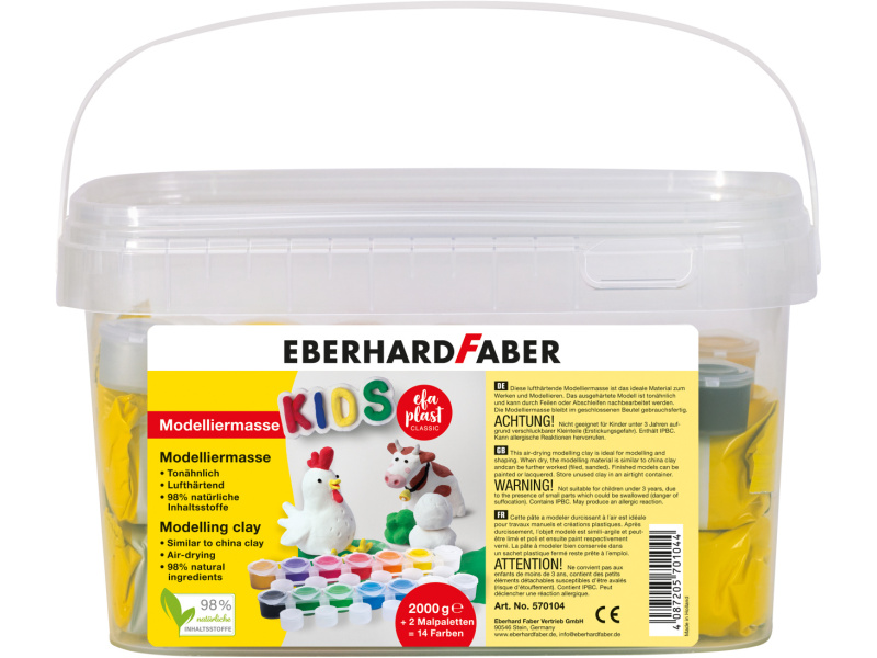Voolimissavi EberhardFaber Kids 2kg valge+ 14 värvi